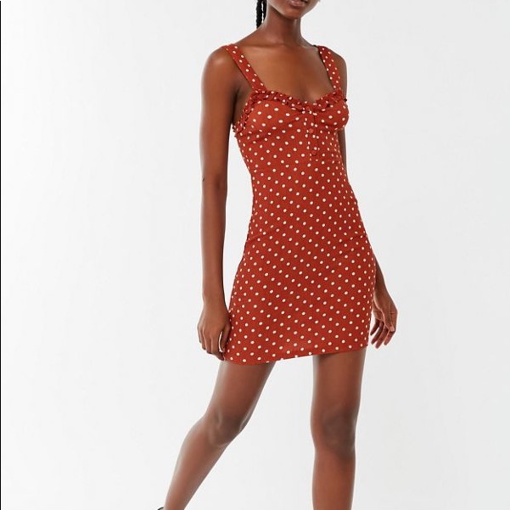 UO Vivienne Ruffle Trim Bodycon Dress
